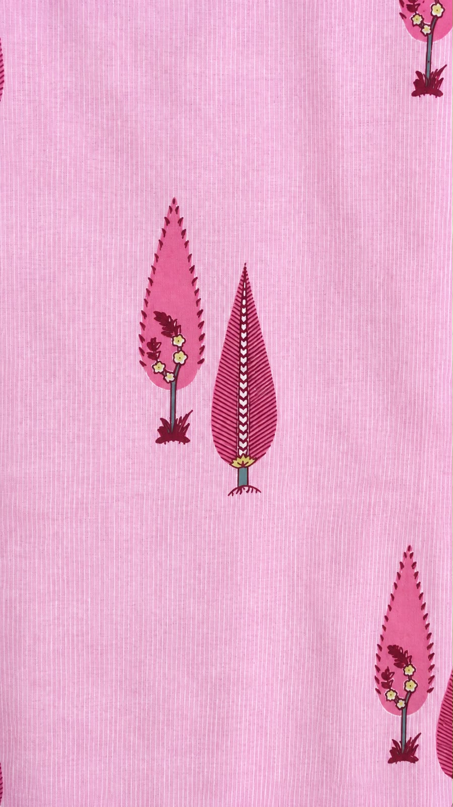 Pink Leaf Cotton Set