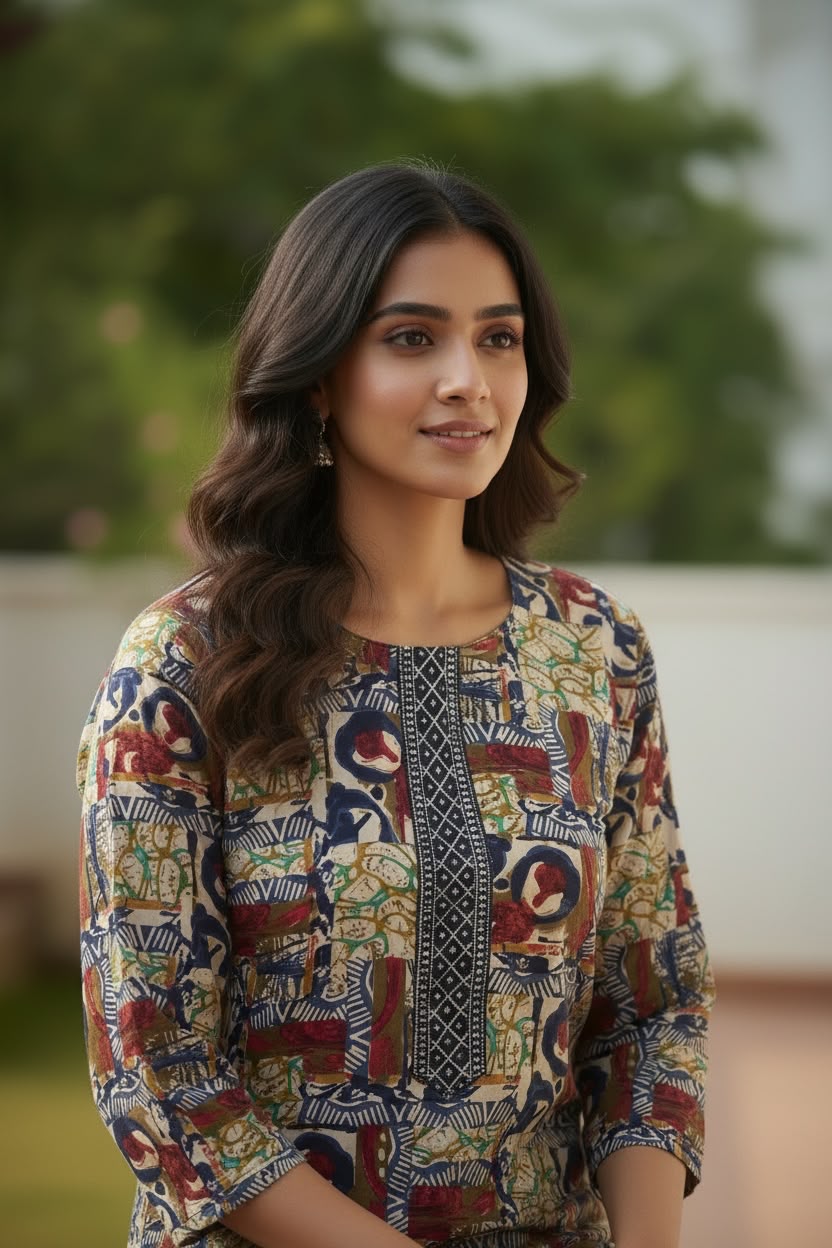 Multicolor Printed Cotton Kurti