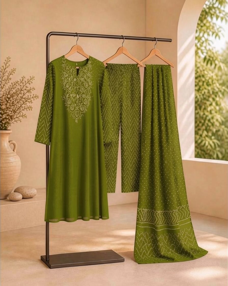 Rangrez Bandhani Suit Set