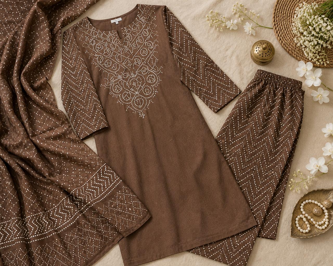 Rangrez Bandhani Suit Set