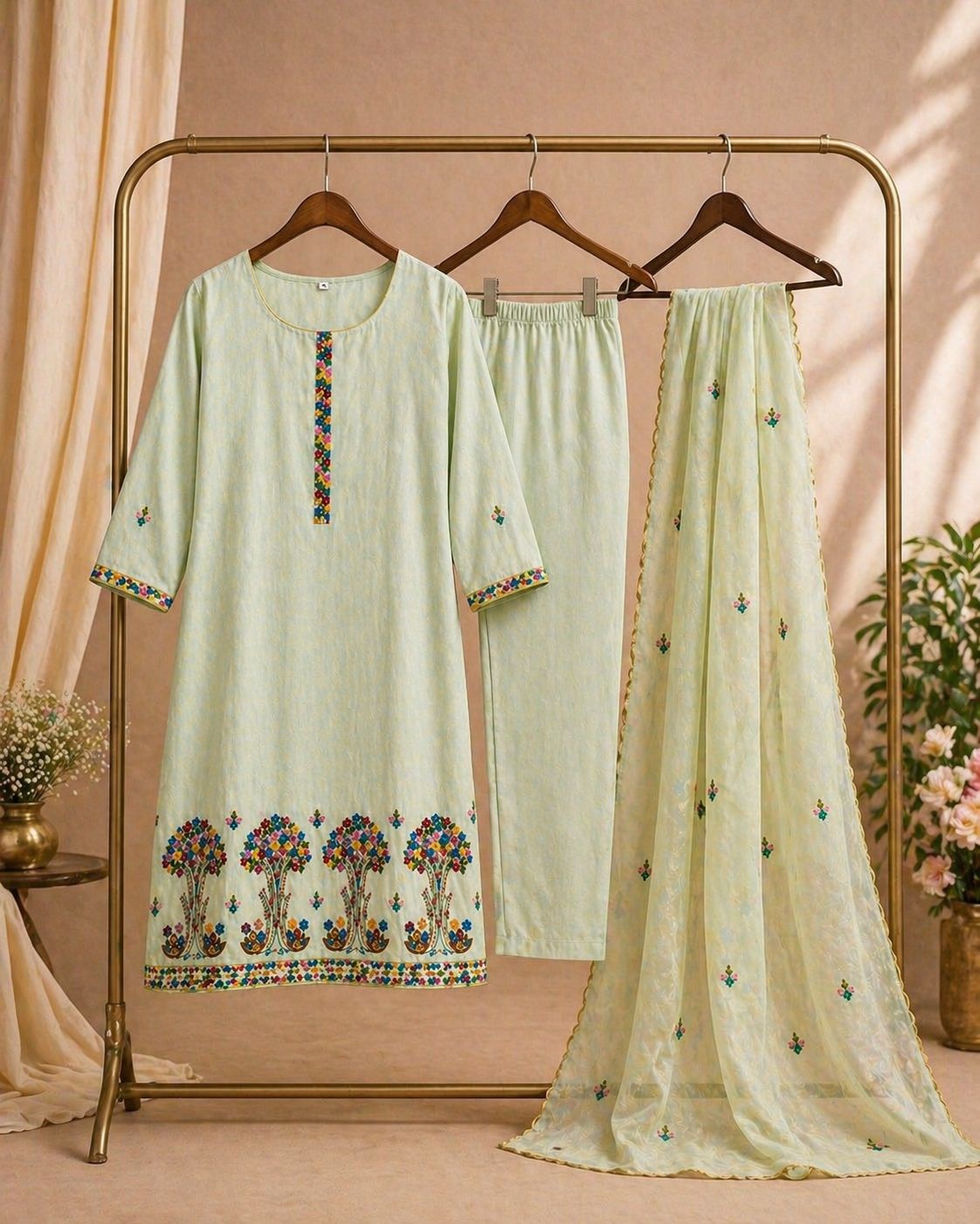 Mint Petal festive Suit Set