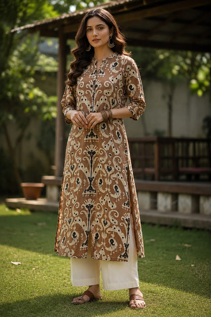 Dabu Print Cotton Kurti