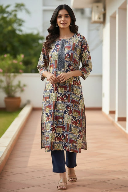 Multicolor Printed Cotton Kurti