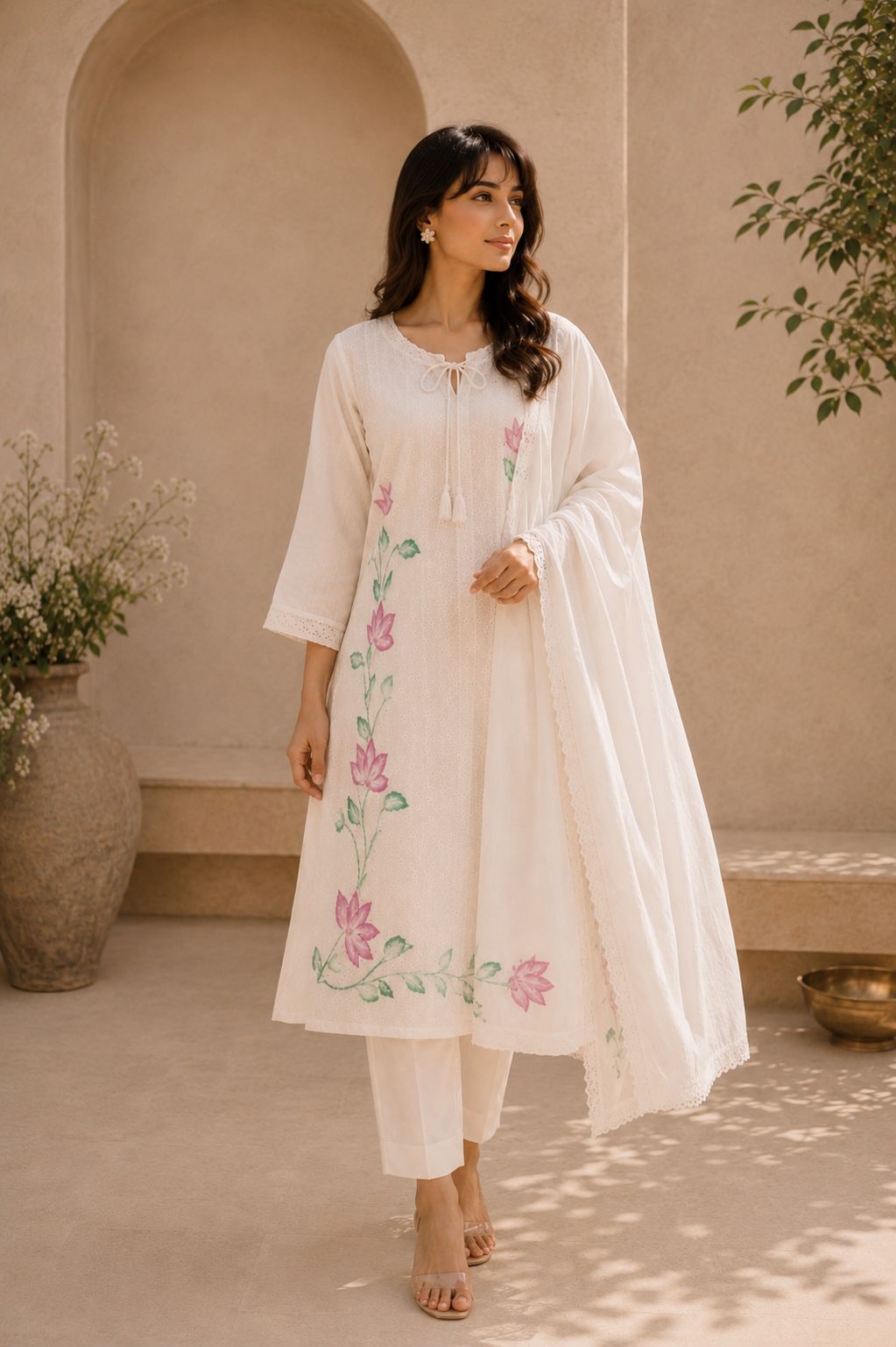 Lotus Bloom Cotton Kurta Set