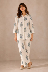 Blue Buta Cotton Co-ord Set