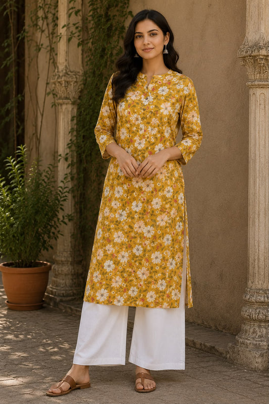 Kantha Bloom Cotton Kurti