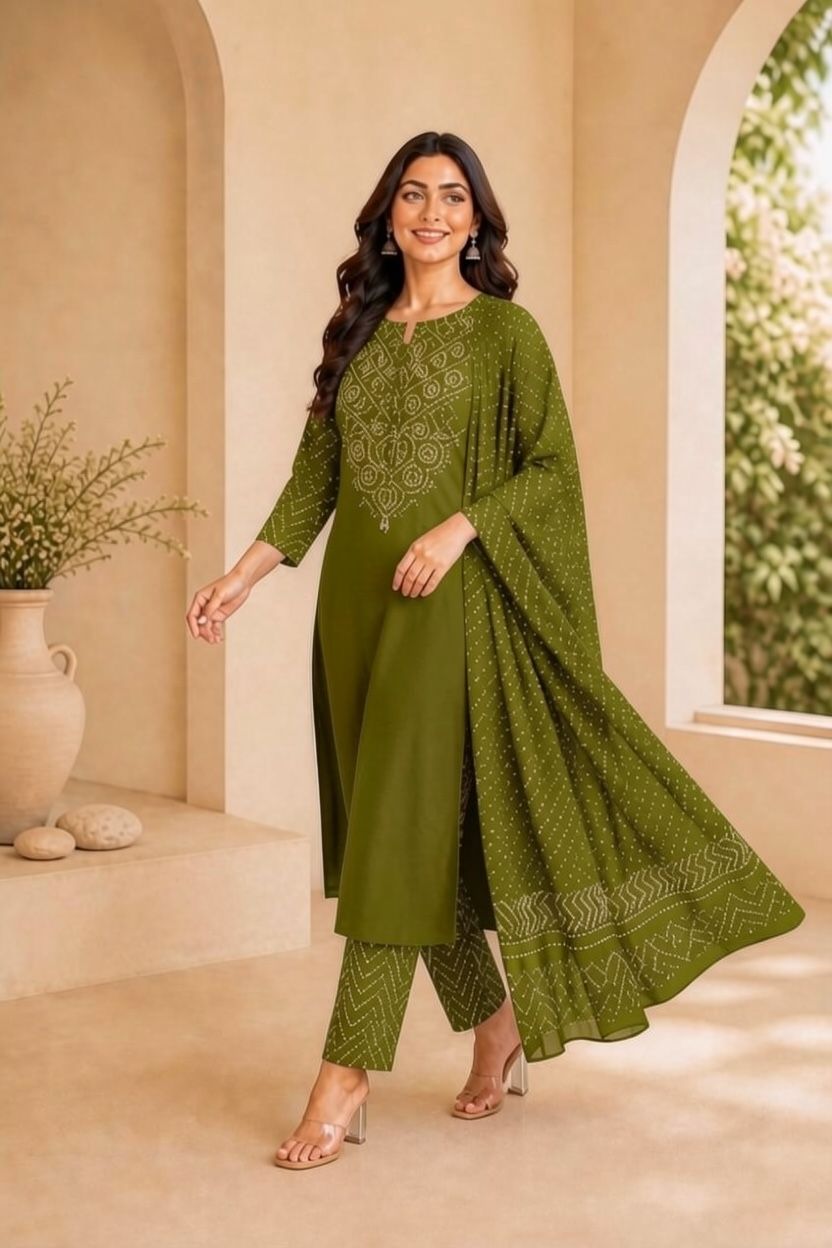 Rangrez Bandhani Suit Set