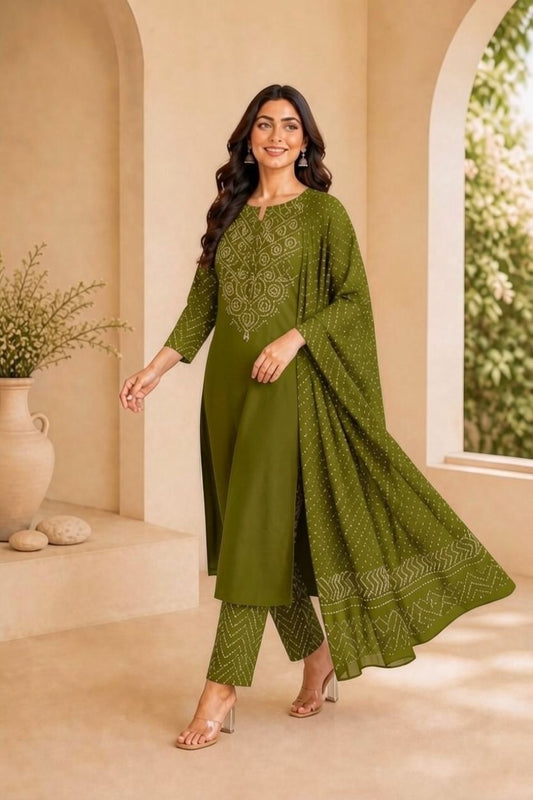 Rangrez Bandhani Suit Set