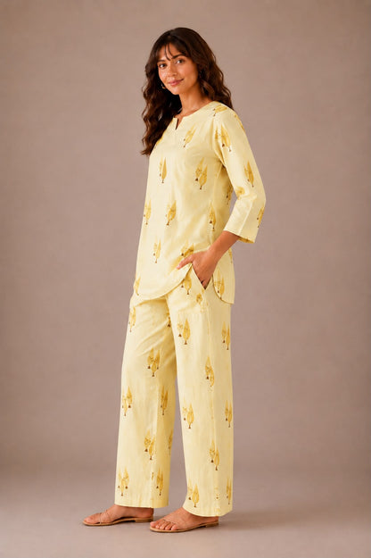 Yellow Leaf Cotton Set
