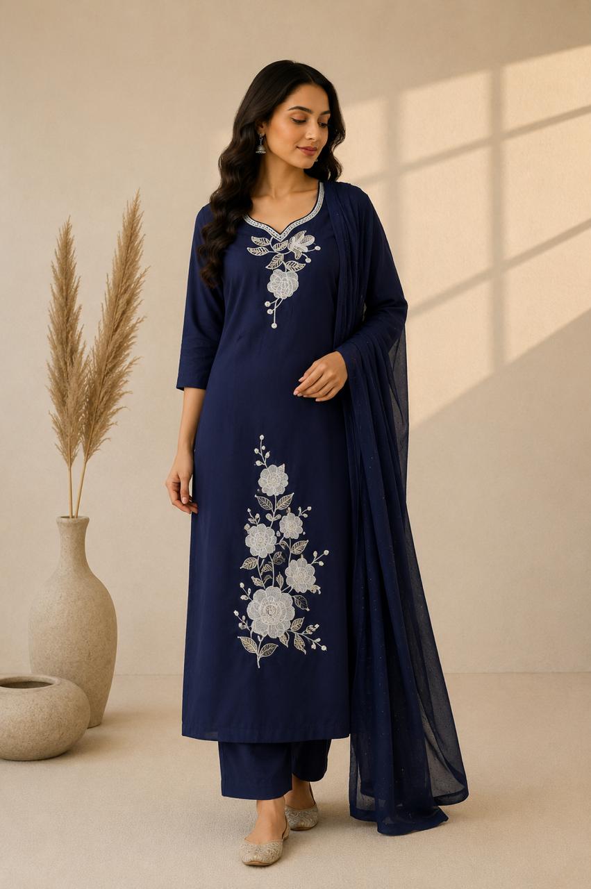 Navy Blue Suit Set