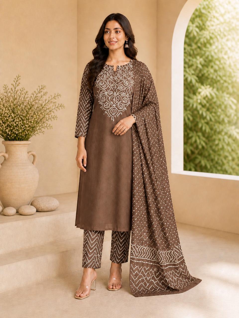 Rangrez Bandhani Suit Set