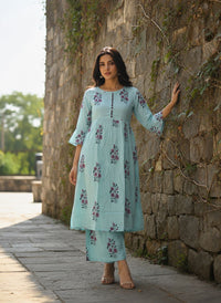 Powder Blue Floral Co-ord Set