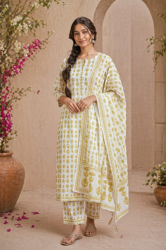 Sunflower Cotton Suit Set