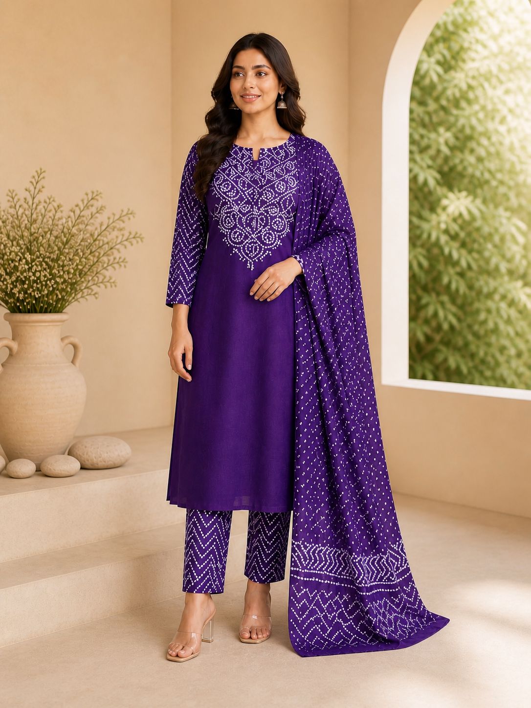 Rangrez Bandhani Suit Set