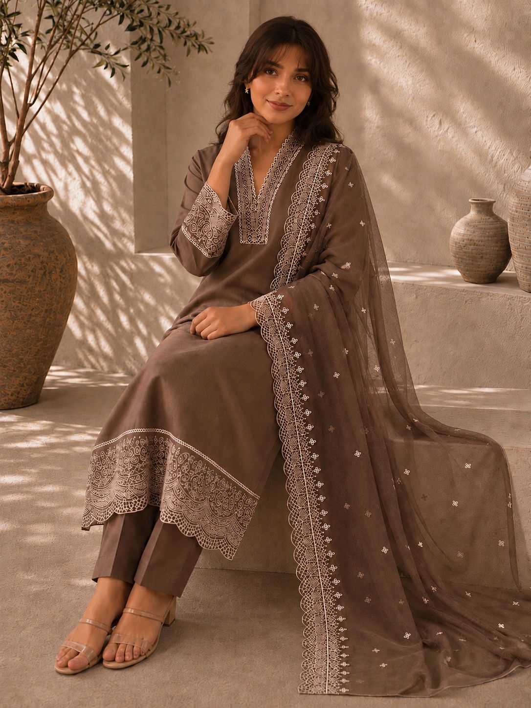 Dastoor Embroidered Suit Set