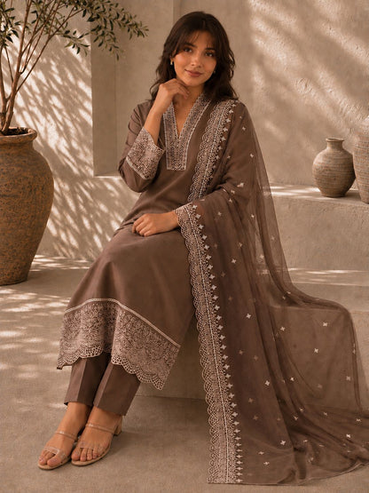 Dastoor Embroidered Suit Set