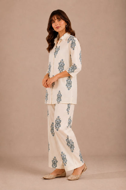 Blue Buta Cotton Co-ord Set
