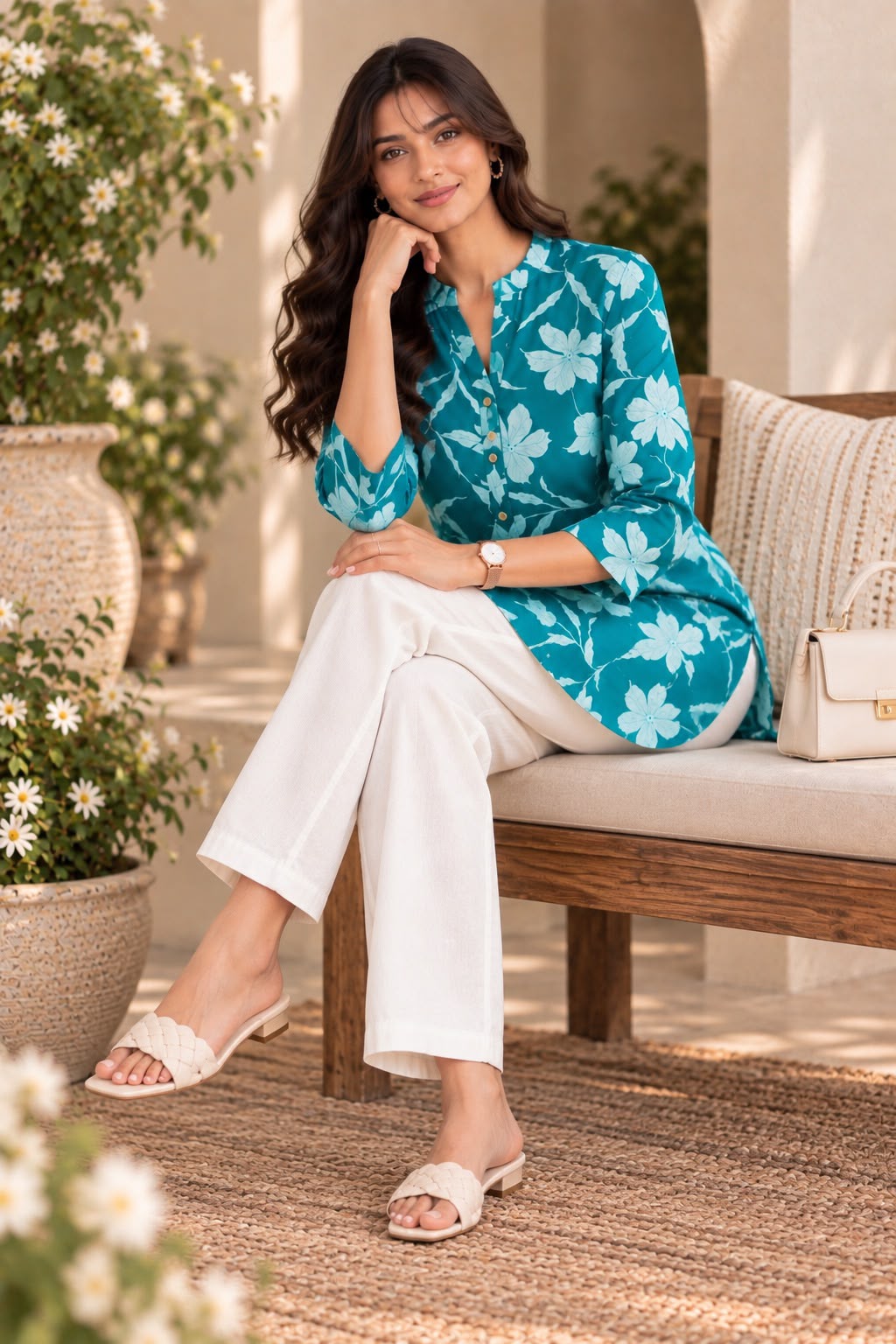 Leher Printed Cotton Kurti