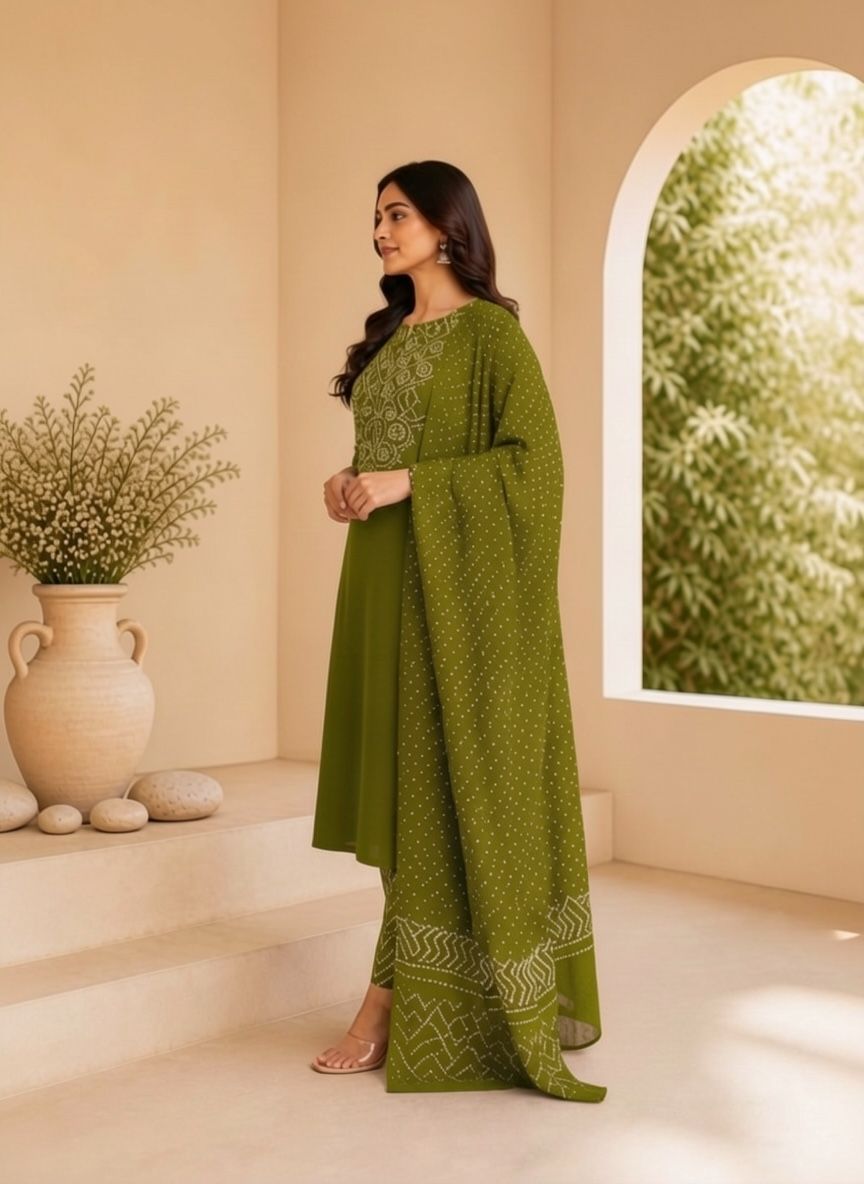 Rangrez Bandhani Suit Set
