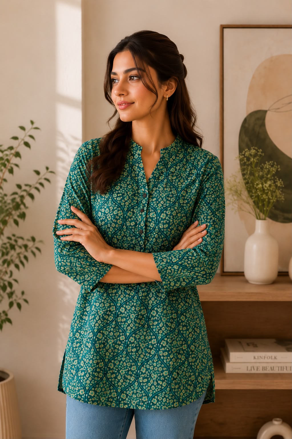 Printed Cotton Short Kurti