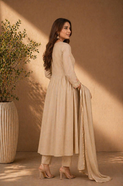 Champagne Grace Anarkali Set