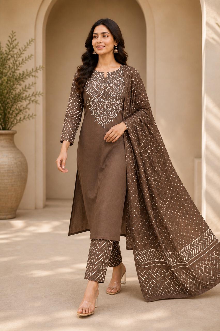 Rangrez Bandhani Suit Set