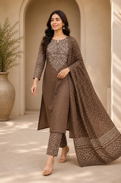 Rangrez Bandhani Suit Set