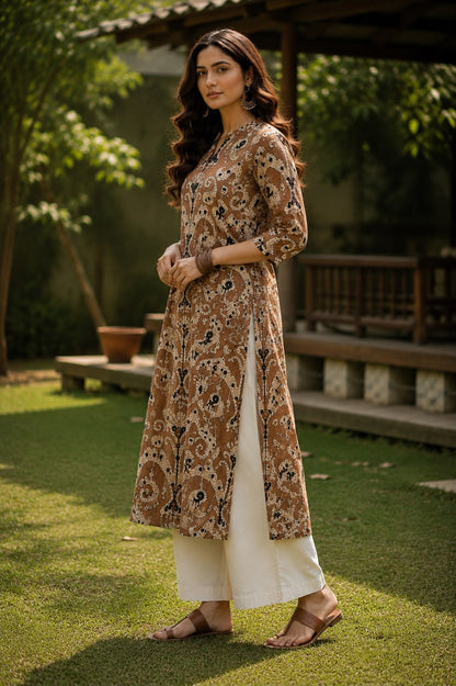 Dabu Print Cotton Kurti