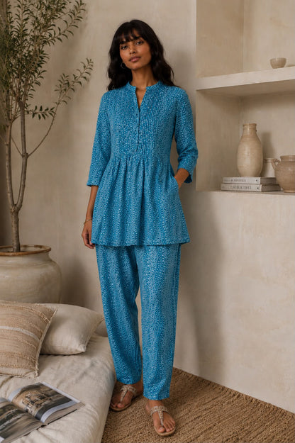 Azure Cotton Co-ord Set