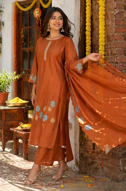 Rust Blossom Festive Suit Set