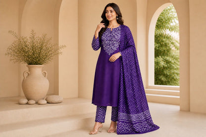 Rangrez Bandhani Suit Set