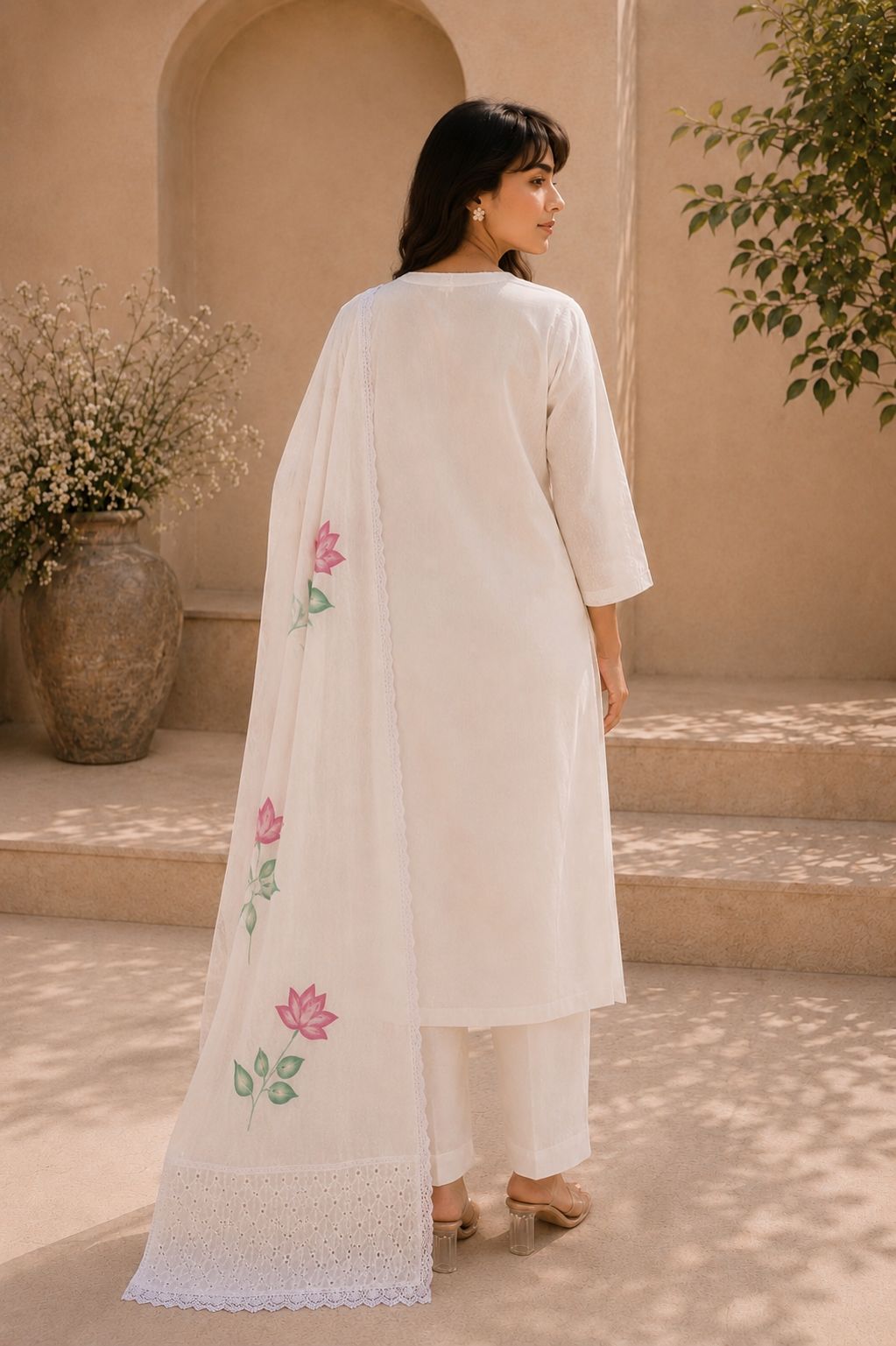 Lotus Bloom Cotton Kurta Set