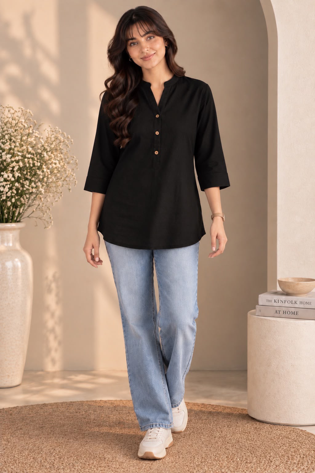 Sahaj Solid Black Top