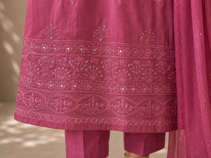 Dusty Rose Silk Suit Set
