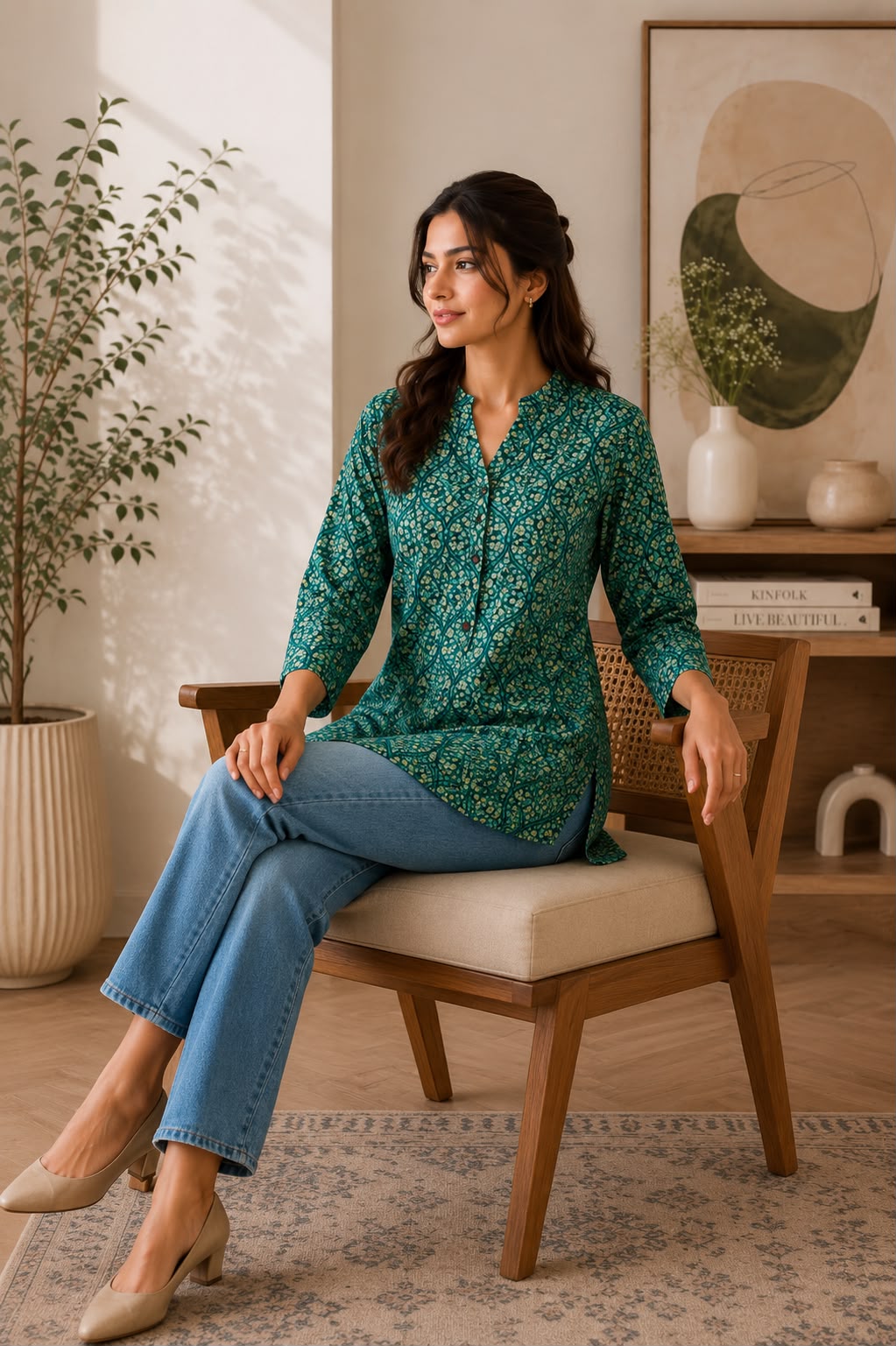 Printed Cotton Short Kurti