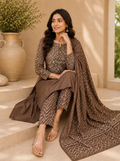 Rangrez Bandhani Suit Set