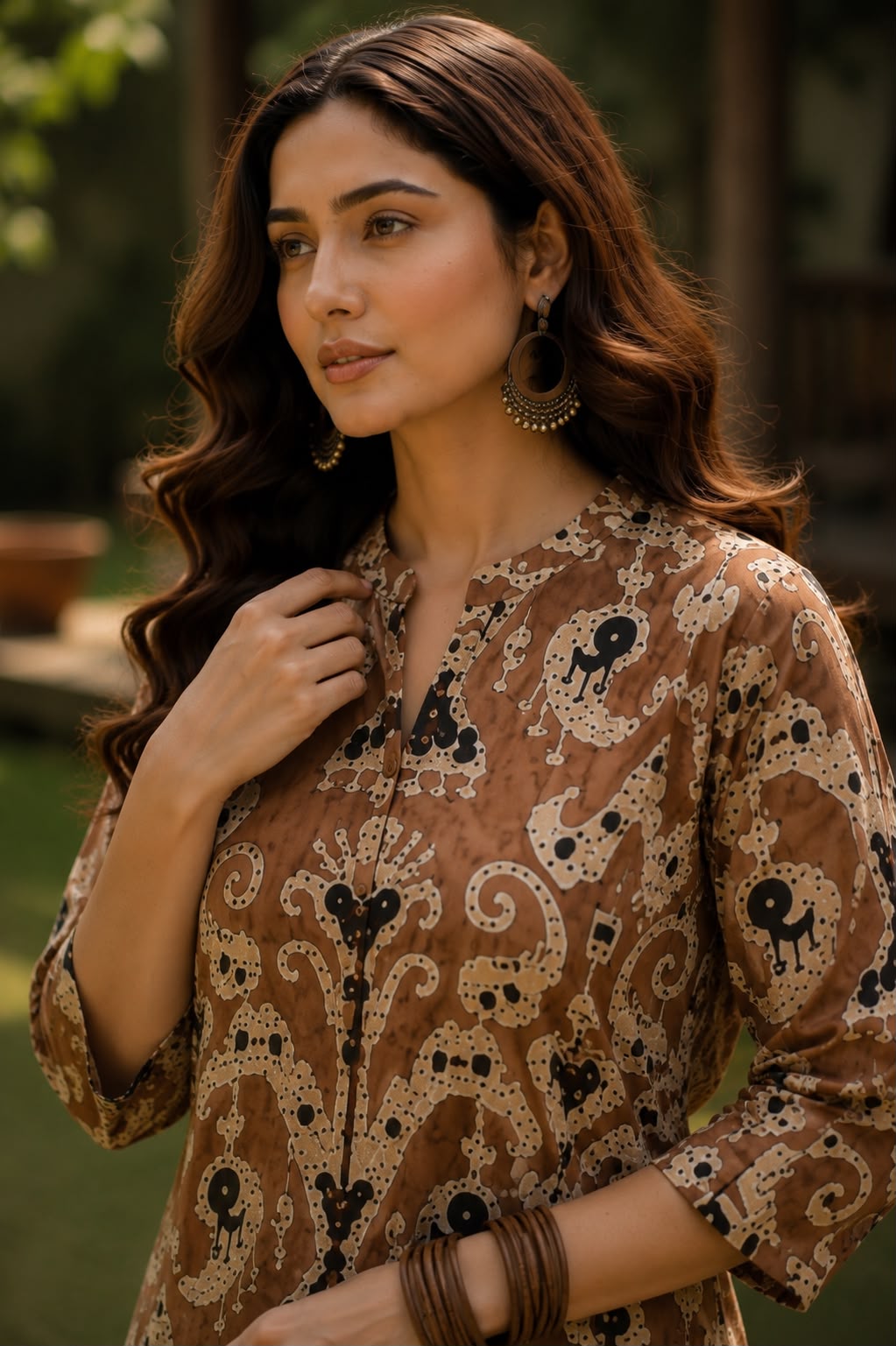 Dabu Print Cotton Kurti