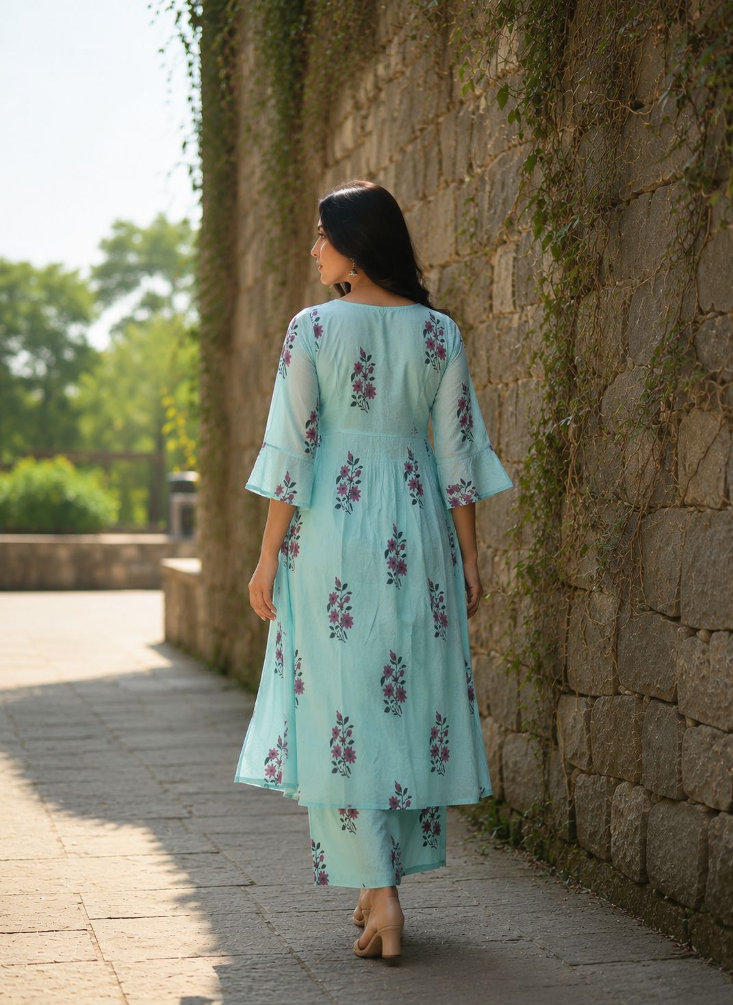 Powder Blue Floral Co-ord Set