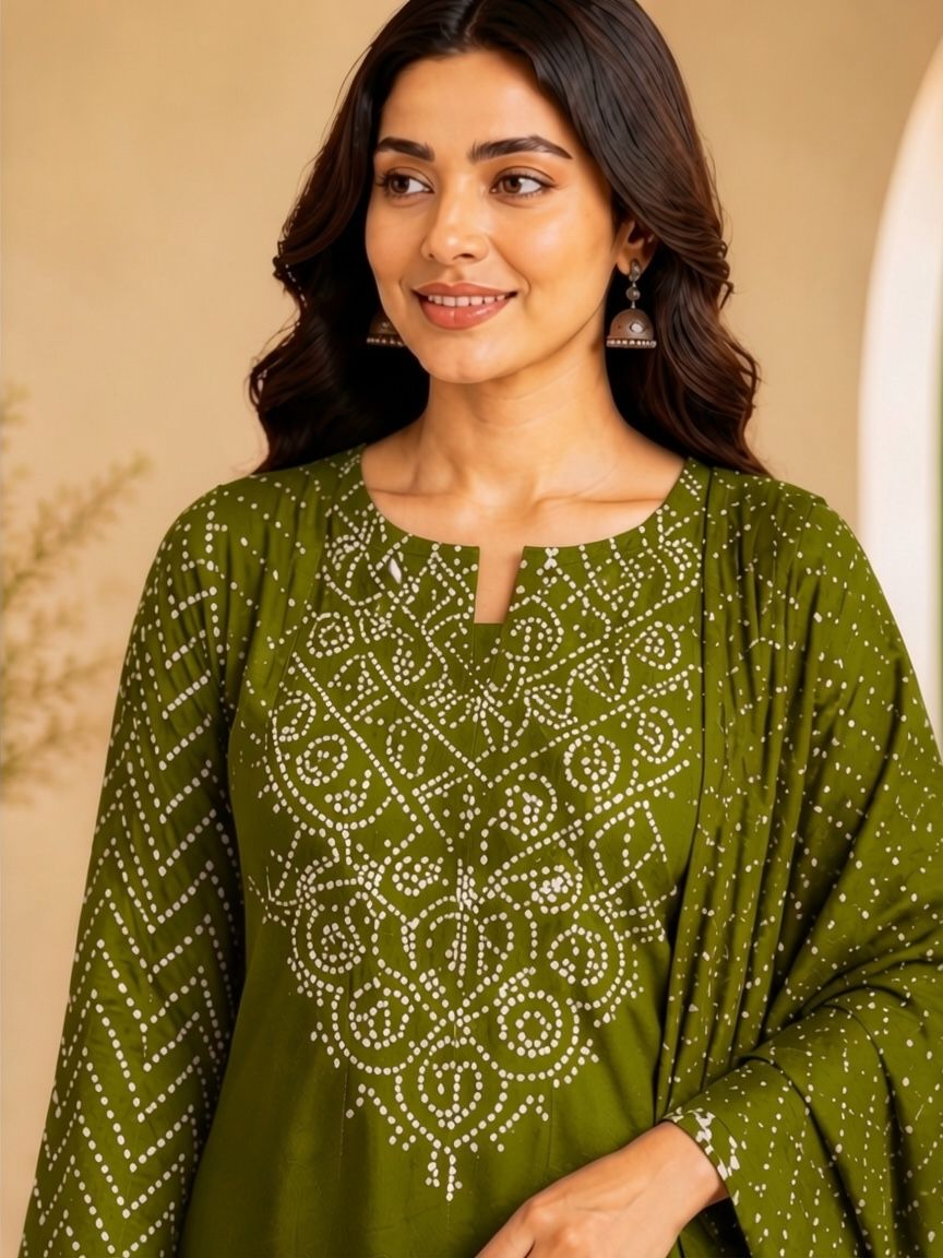 Rangrez Bandhani Suit Set
