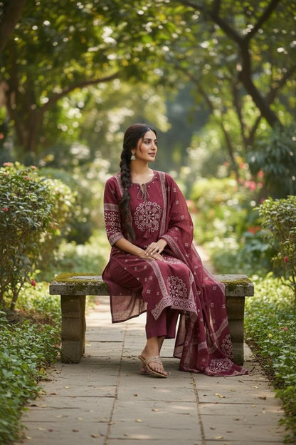 Mandala Printed Suit Set
