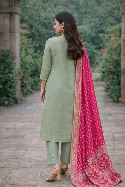 Mint Pink Silk Set