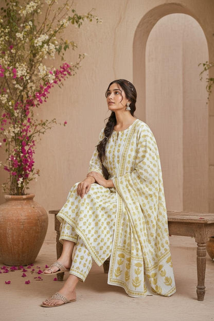 Sunflower Cotton Suit Set