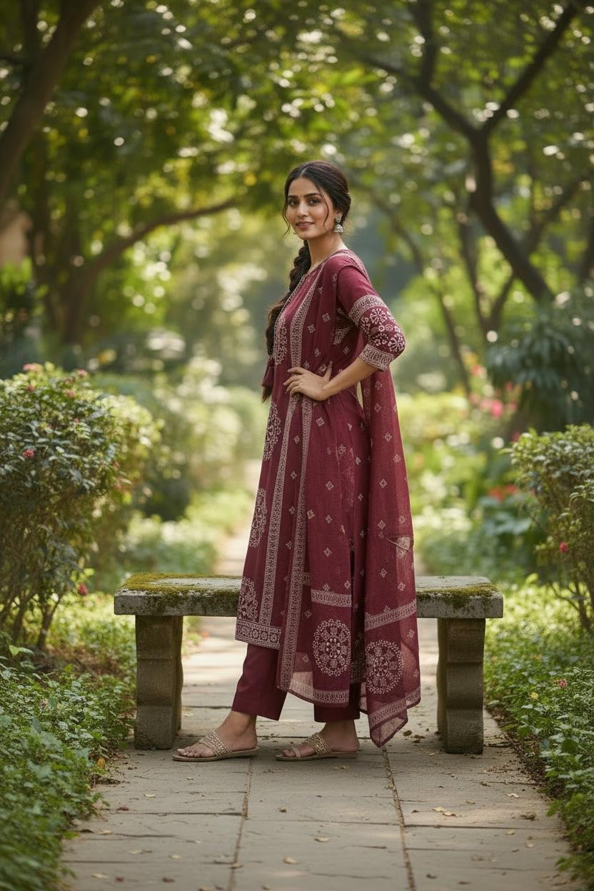 Mandala Printed Suit Set
