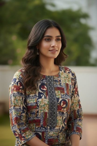 Multicolor Printed Cotton Kurti