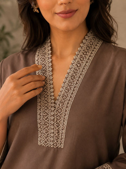 Dastoor Embroidered Suit Set