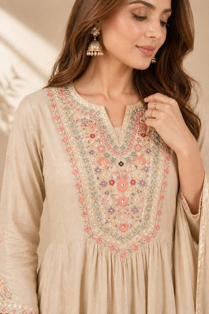 Champagne Grace Anarkali Set