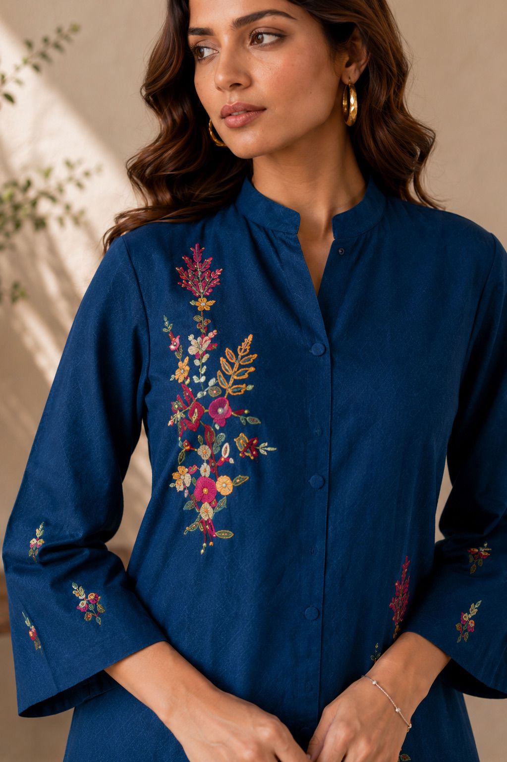 Blue Charm Embroidered Co-ord Set