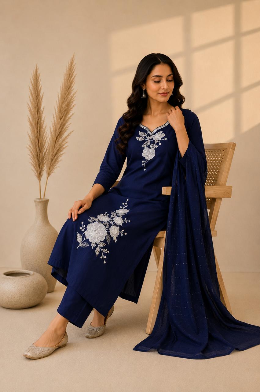Navy Blue Suit Set
