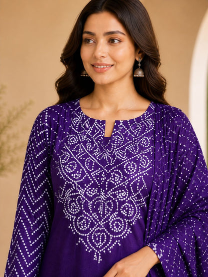 Rangrez Bandhani Suit Set