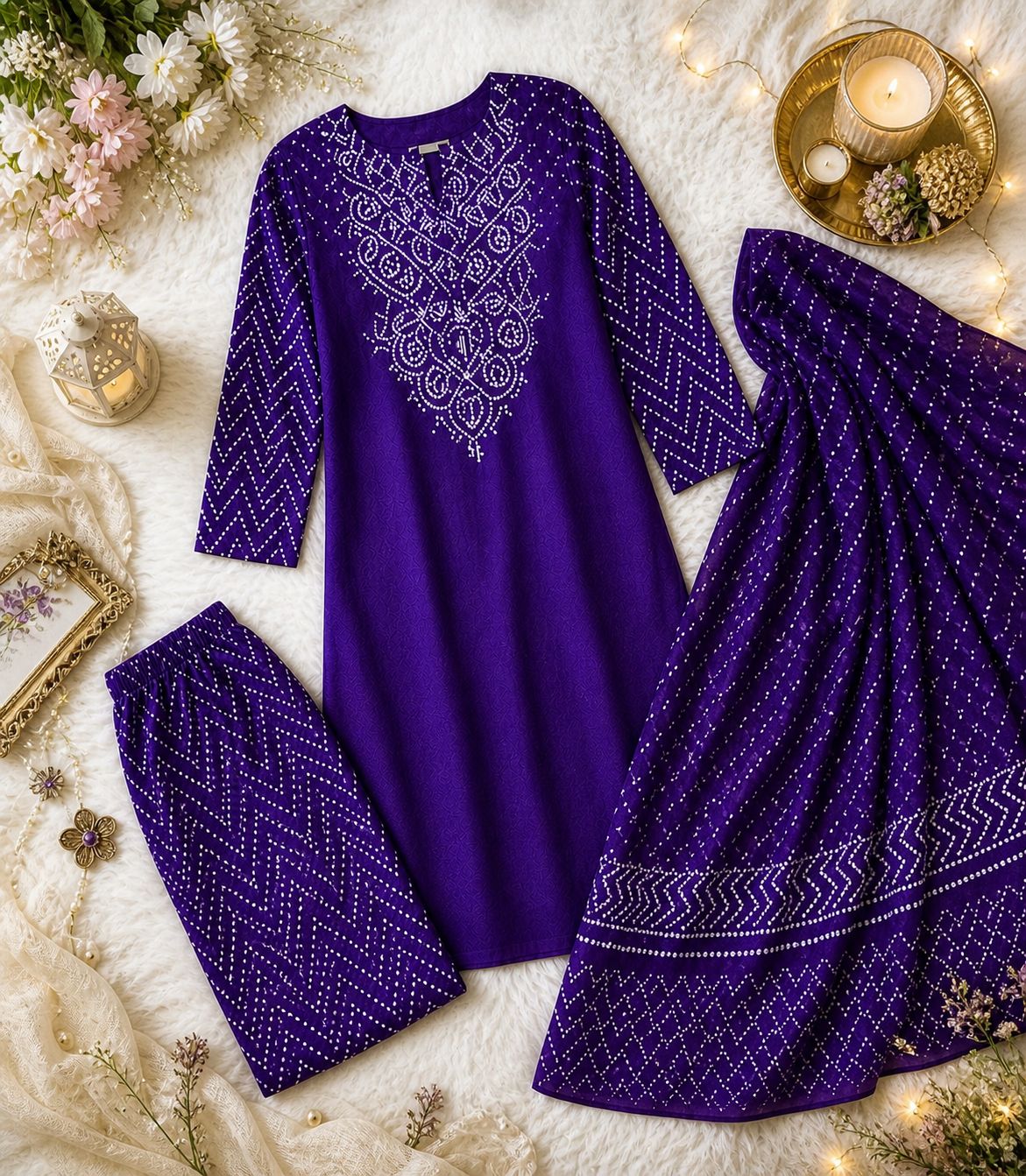 Rangrez Bandhani Suit Set